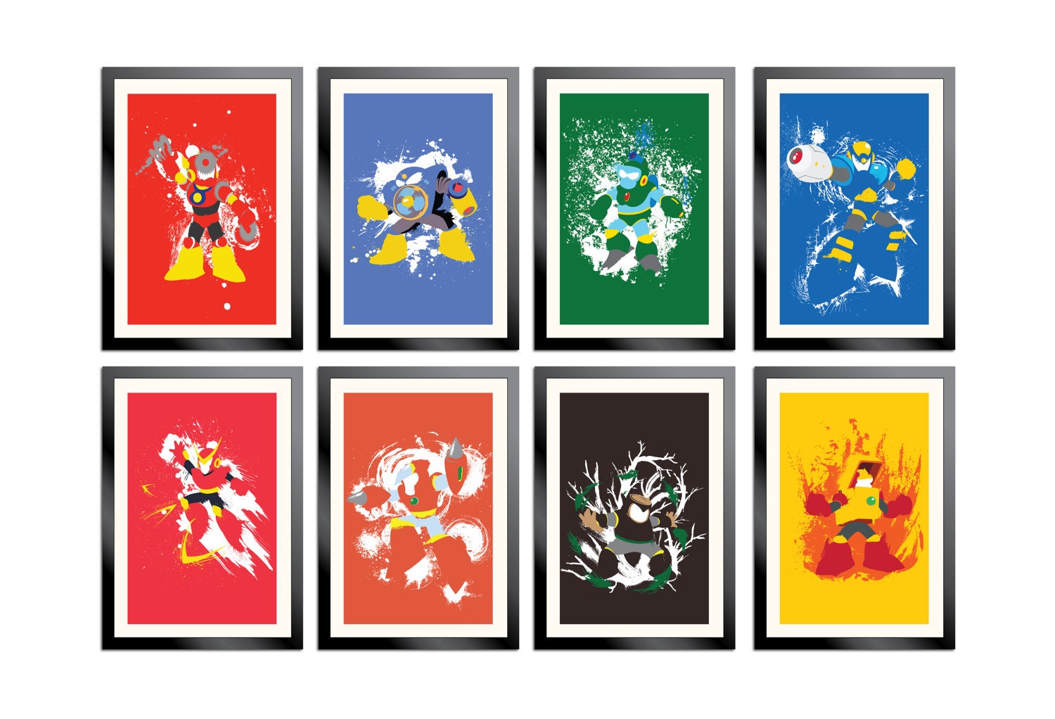 Robot Masters of Mega Man 2 COMPLETE SET - 8 Posters