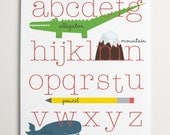 Wall Art, Nursery Wall Art, Alphabet Print, Alphabet Art, Nursery Print, Modernpop, ABC's - 11" x 14"