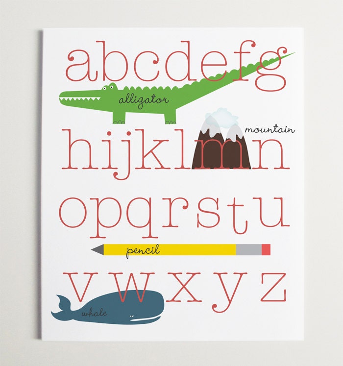 ABC's Alphabet Wall Art - 11" x 14"