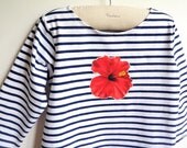 Toddler Girls Dress - French Style - The Brigitte Bardot Sailor Dress  or Nautical Shirt - Sizes 2T to 6Y