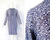 Vintage 60s Dress / Novelty Print Dress / 1960s Dress / Bird on a Vine / Medium M