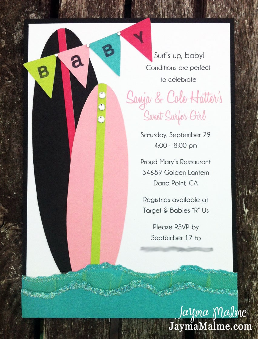 Surfer Girl (or boy) Baby Shower Invitations - Custom
