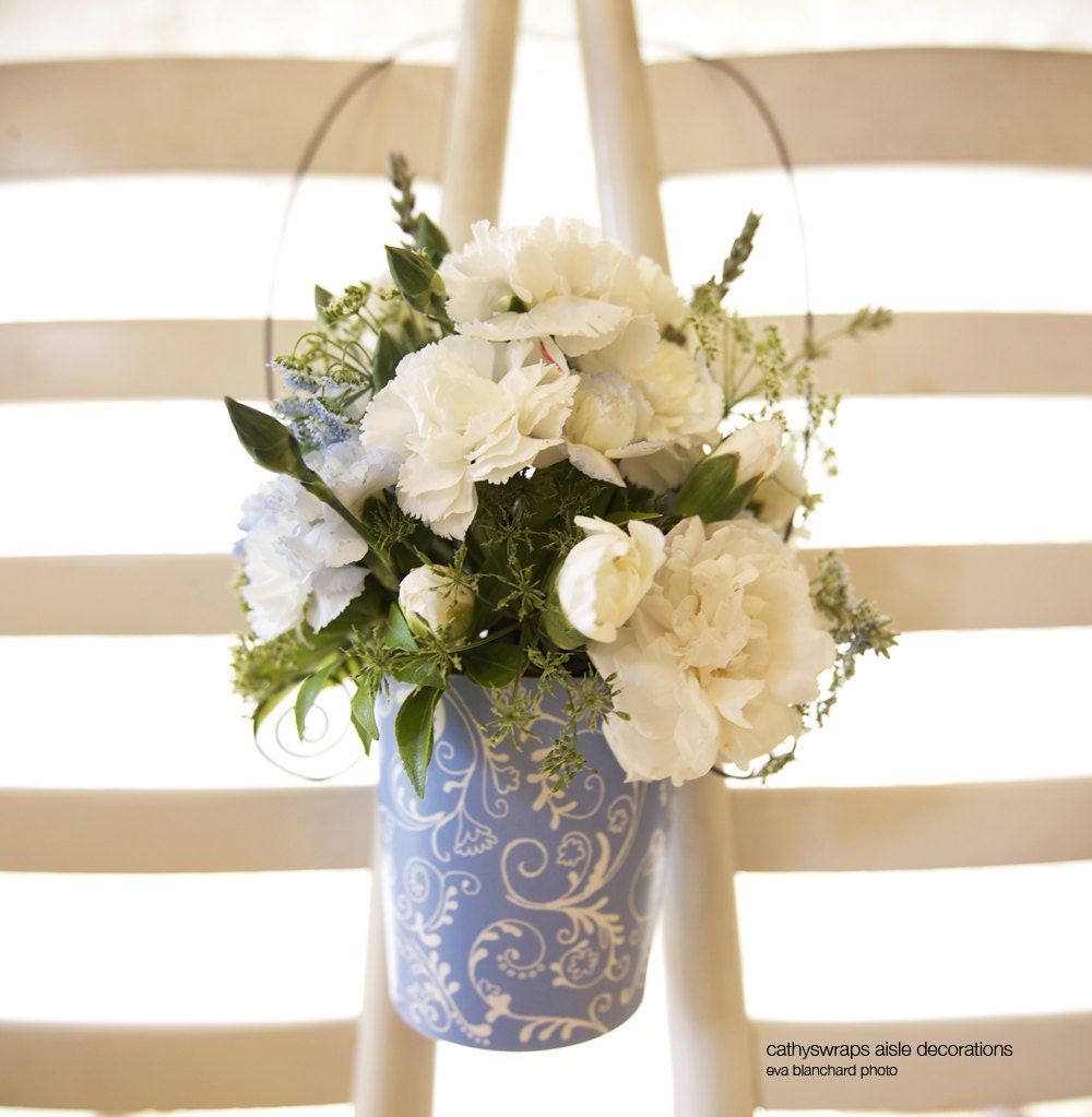 6 Wedding Aisle Flower Vases, Church Pew Decorations, Aisle Markers, Wedding Decorations, Pew Cones
