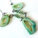Green Druzy Geode Agate Slice Oxidized Sterling Silver Statement Necklace - One of a Kind - Tagt