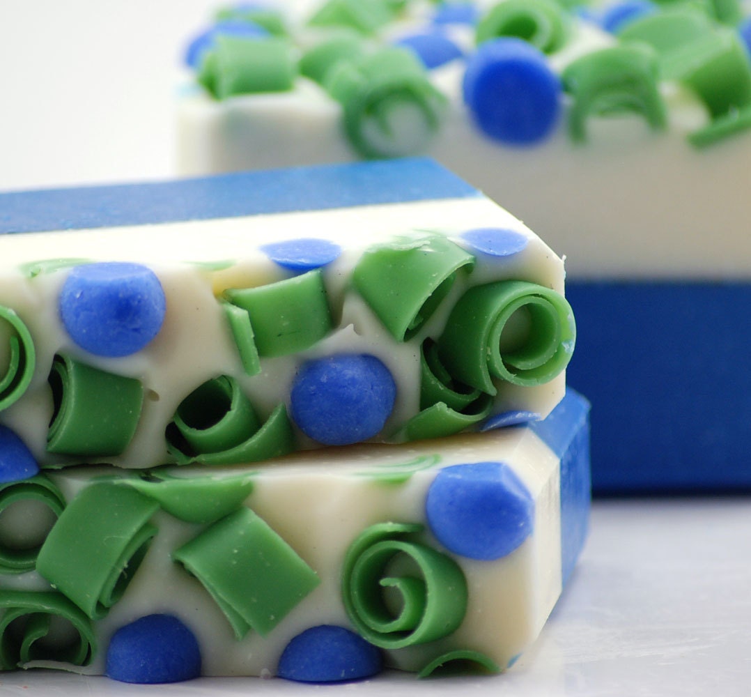Fresh Blueberry Soap Handmade Cold Process, Vegan Friendly