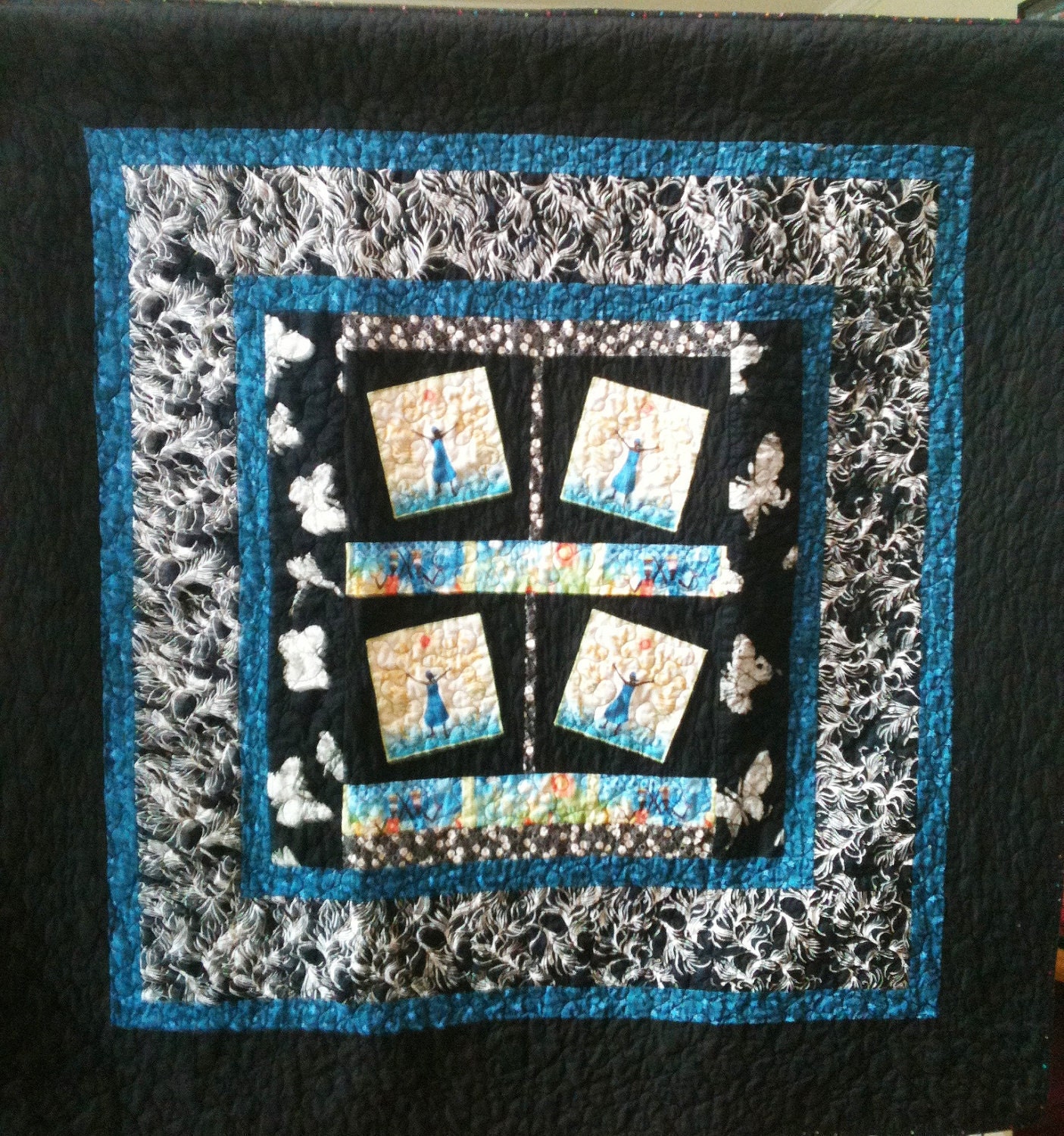 Rejoice Always a 50 x 50 inch ethnic art quilt