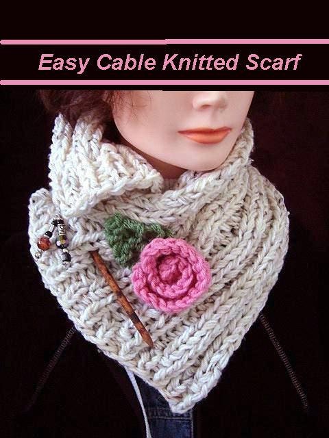 KNITTING PATTERN scarf - knitted ribbed cowl, num. 476, women's accessories, clothing, scarf, scarves
