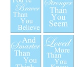 Kids Wall Art - Set of Four 8x10 Winnie The Pooh Quote Prints - Modern Nursery Art - Choose Your Colors