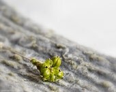 Mossy green glass beads and handmade felt pin brooch Forest Woodland Ready to ship now Perfect gift under 25