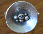 Sterling Silver Skull Ring size 6