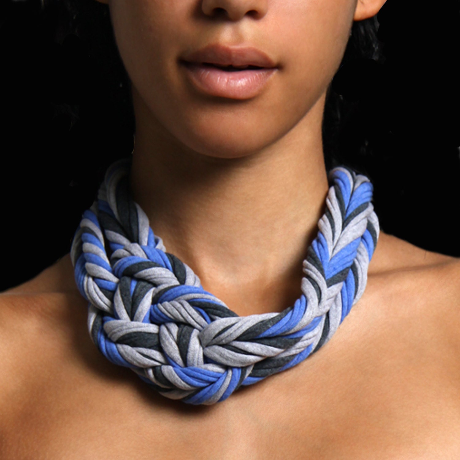 Hair Accessories Headband boho jewelry Necklace Braided Necklaces Headbands Knotted Womens Fabric Braid Grey Olympian Blue Coal Jewellery