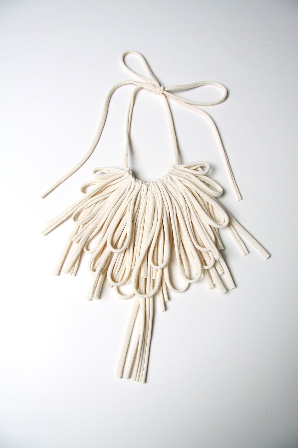 Bib Necklaces Womens Unique Jewelry Fabric Necklace African Jewellery Tribal Neckpiece Bibs Fiber Hipster Cotton Organic Cream White CIJ