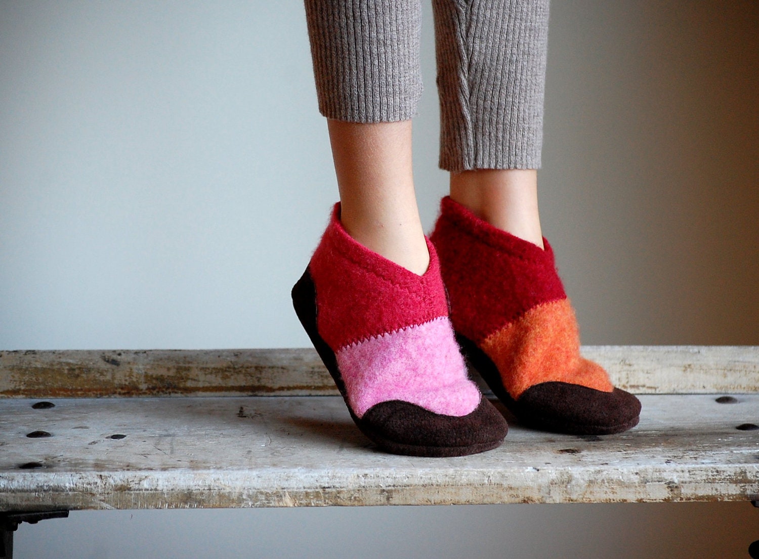 Kids Wool Slippers with Leather Soles, Toddler Shoes, kids size 7.5, 9.5, 11.5, 13, youth 2.5, Miss Muffet