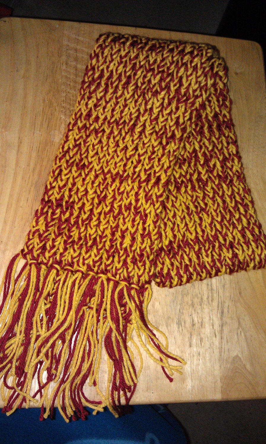 Burgundy/Gold Knitted Scarf - (USC Colors)