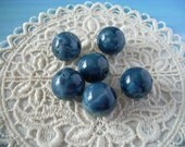 6 Dew Kissed Blueberries Vintage Lucite Beads 13mm Rounds