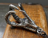 Chicken Foot Pendant Necklace in Solid White Bronze with Sterling Silver Overlay - Cast Your Voodoo Spell