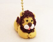 Lion Fan Pull - Joey - Ecru and Brown or your choice of colors