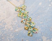 Geometric Breastplate Necklace - Ditsy Spring Floral Chainmail Breastplate - Views from a Tin Collection