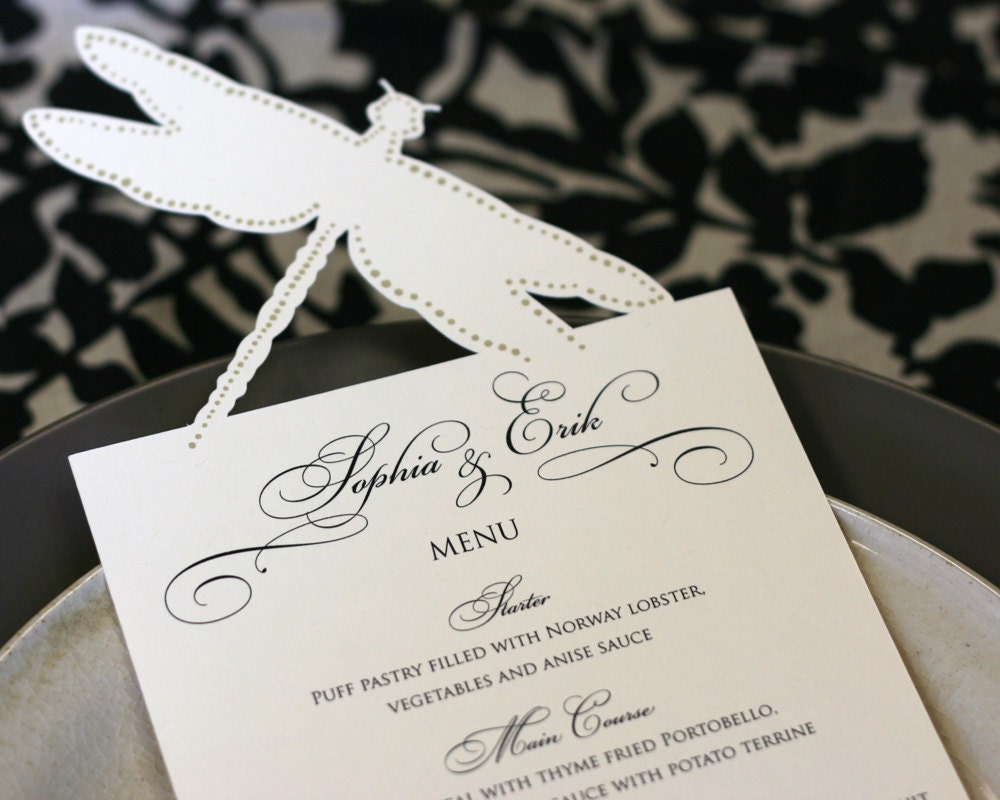 Dragonfly Menu Cards - Cutout