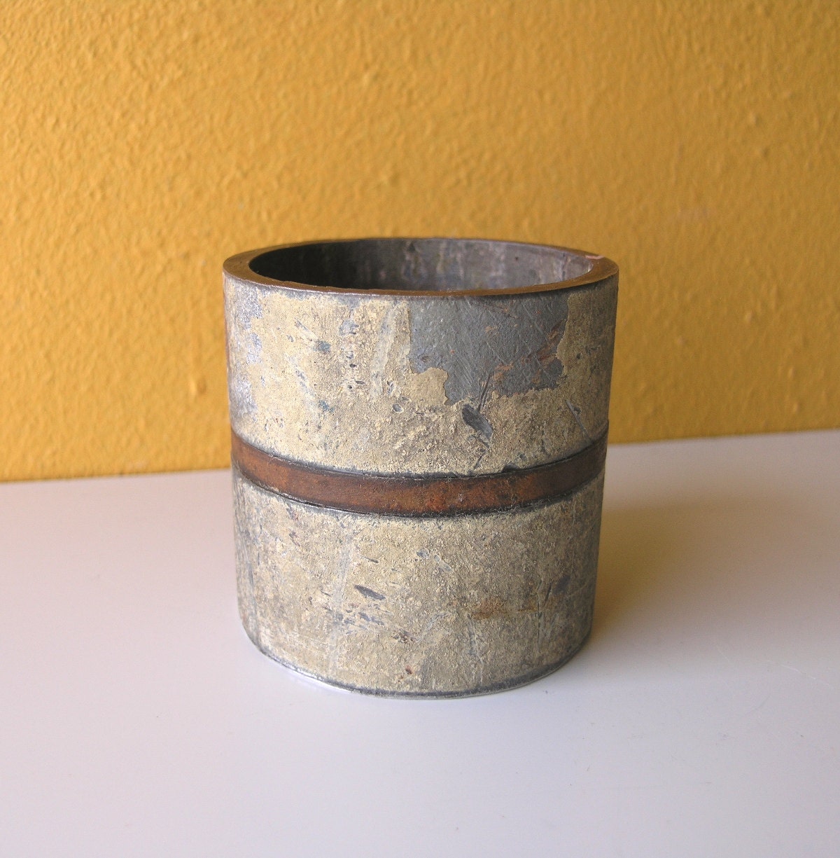 Steampunk Candle Holder, Industrial Lighting, Upcycled Metal Unisex Gift Idea, Loft Decor