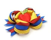 Snow White Hair Bow, Apple Bow, Boutique Bow, MTM Snow White Bow, Princess Bow, Poison Apple, Red, Yellow, Blue