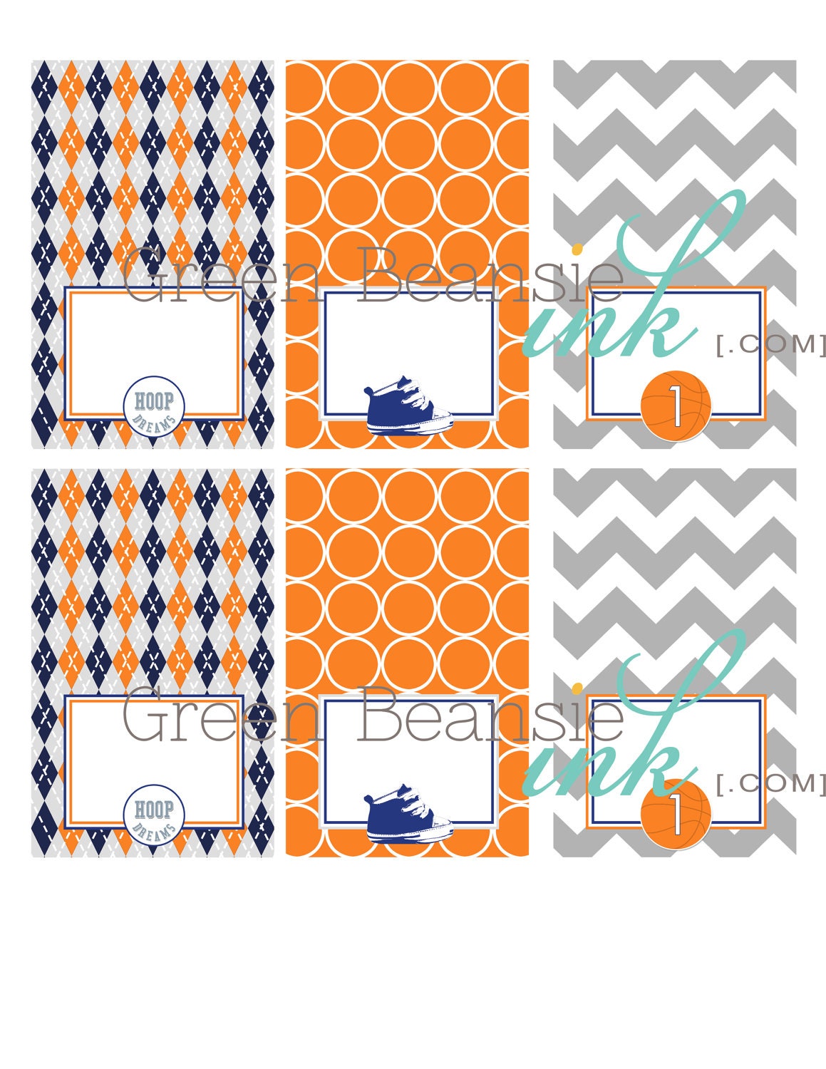 MODERN BASKETBALL Printable Tent Cards Il_570xn