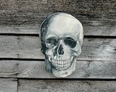 Skull Handmade Wood Wall Art Sign Halloween Vintage Style Home Decor