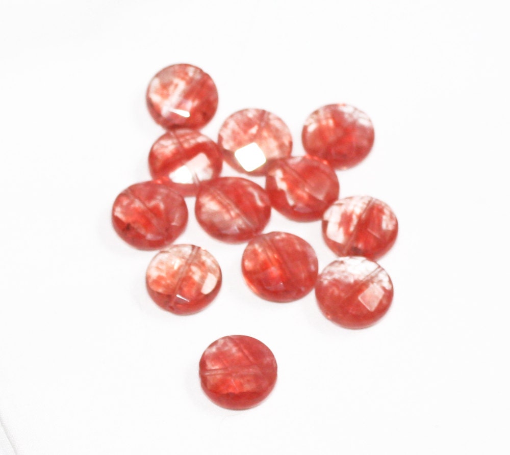 Faceted Cherry Quartz Beads - Supplies Bead