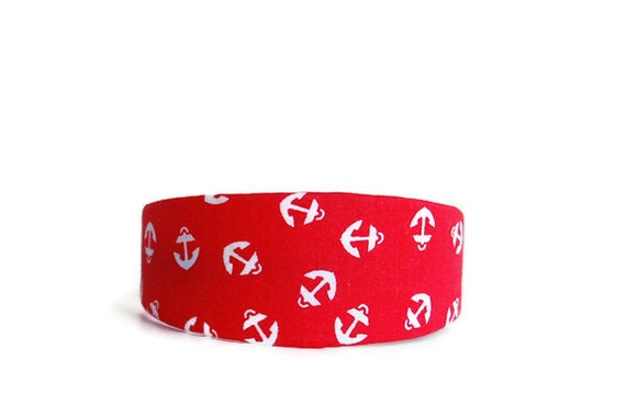 Nautical Anchor headband Red white Blue Preppy headband womens headband