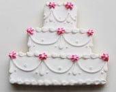 Floral Swag Wedding Cake Cookie Favors - One Dozen (Vanilla) - MADE TO ORDER