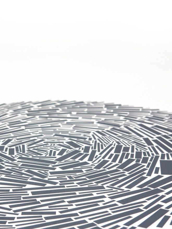 Nest in Sheer Slate - decorative screen print