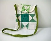 Festival Bag - Green Dream - Shoulder Strap - Quilt Block - Patchwork