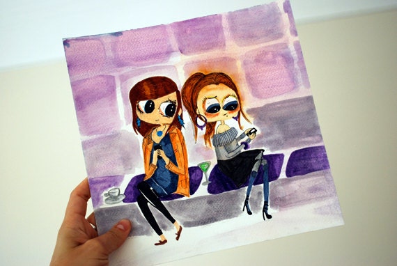 Print: Texting Girls