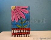 Pink Daisy Nature Block - Mixed Media Original