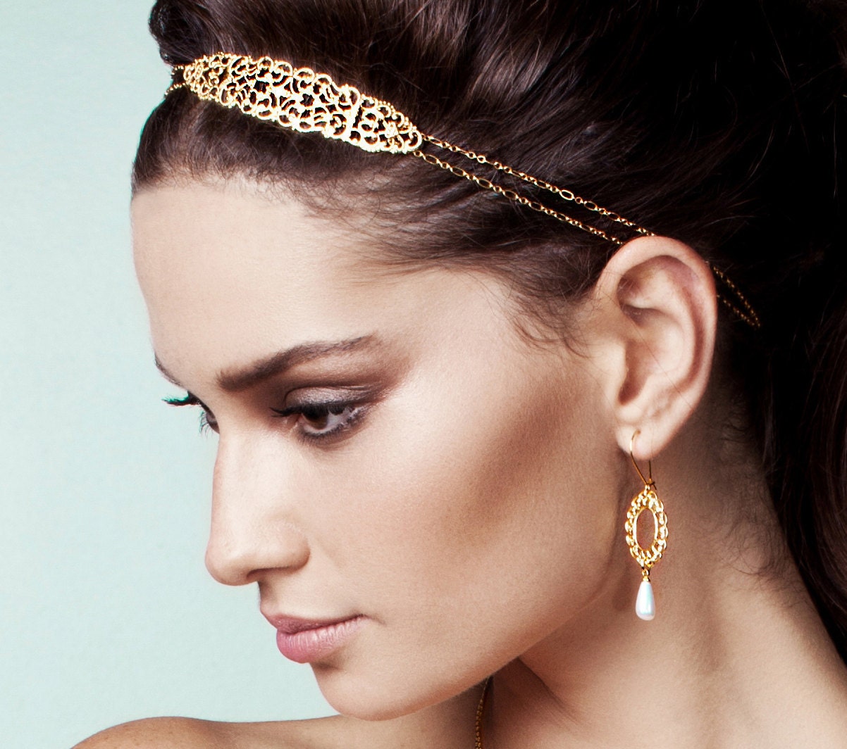 Emmanuelle Headpiece in Gold, Wedding Hair Accessory,  Bridal Accessories