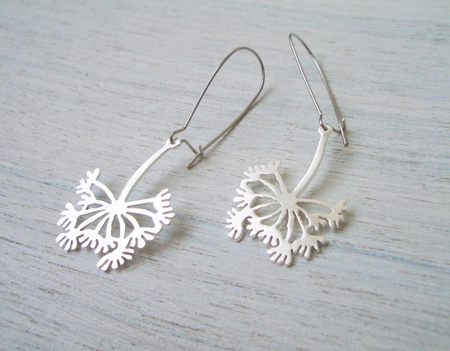 Dandelion Earrings in Silver