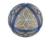 flax fiber art ornament Country Dance temari hemp flax