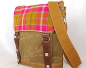 Pinky Waxed Canvas Wooly Satchel