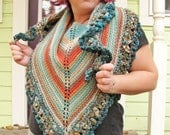 Magic Desert Merino Hand Knitted/ Limited Edition Wearable Art Shawl