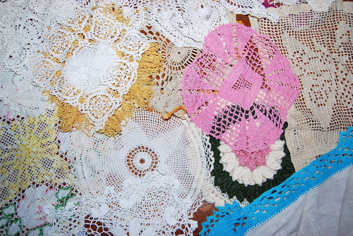 Crochet and Linen Doily Collection 24 Pieces