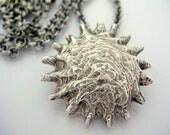 Sunshine - Sterling Silver Handmade Sunburst Necklace - Hand Carved - OOAK Sunburst - Cuttlefish Bone Casting
