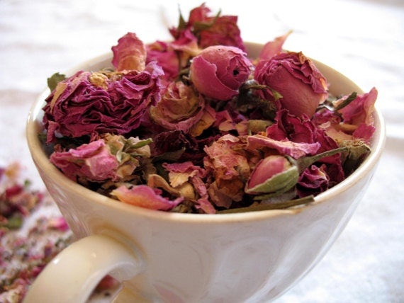 Pink Rose Buds and Petals / dried pink rose petals herb half pound