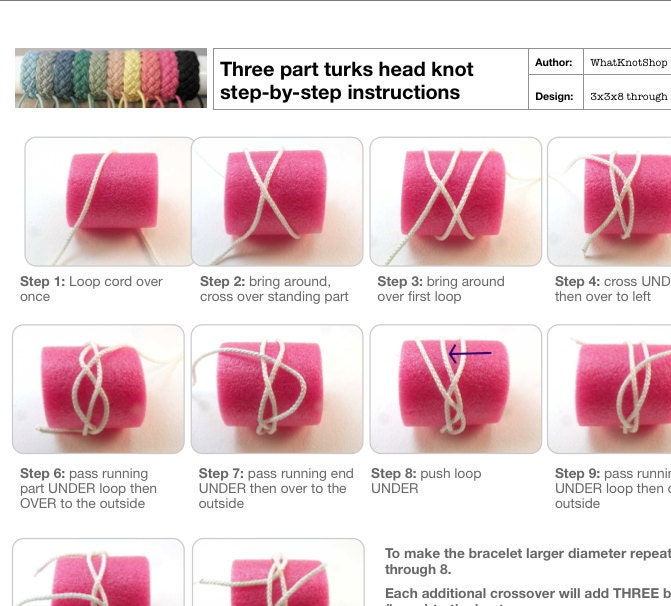 rope bracelet instructions 3 part sailor bracelet turks head knot illustrated