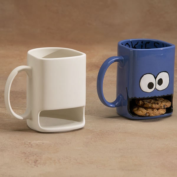 UN PAINTED  Cookie Monster Mug Cup - You paint it - bisque only.