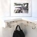 4 Spoon Hooks Coat Rack with Corner Shelf in Gloss White