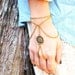 Slave Bracelet Hand Bracelet Piece Slave Ring Gypsy Hipster Hand Piece Jewelry Bronze Chain Bohemian Two Drape Circle Charm