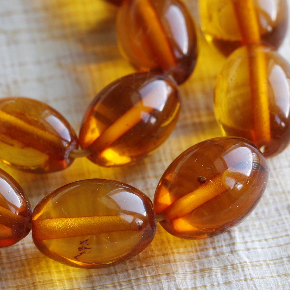 Baltic Amber Beads - Large Oval Beads 12mm x 8mm avg - 6 beads