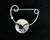 Owl Brooch shawl pin Harry Potter