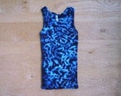 Electric Blue Tie Dye RibKnit Tank Ladies Size Small