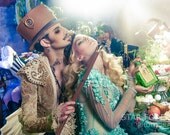Mad Hatter Steampunk Tea Party 2 (fashion photography Alice in Wonderland, Los Angeles) digital color photography 12x18 metallic poster